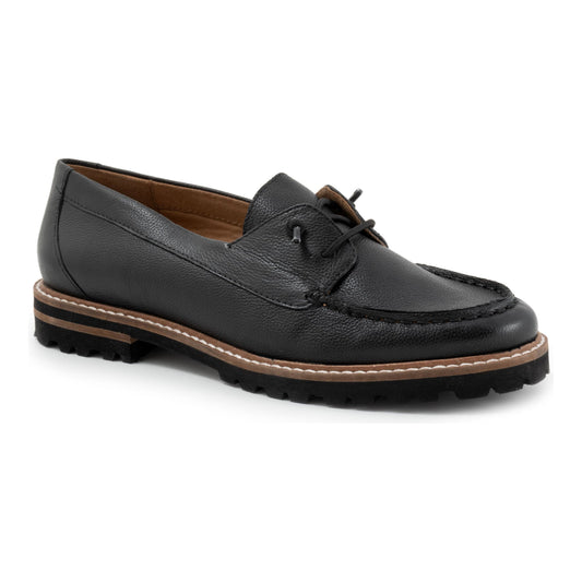 Farah Black Leather Loafer Shoes