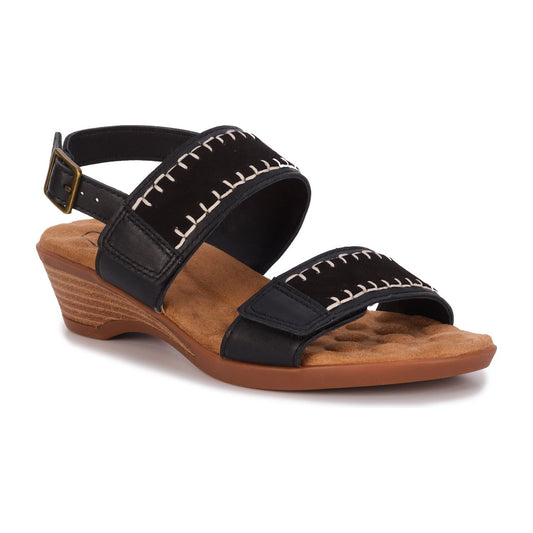 Kateri Black Wedge Sandals