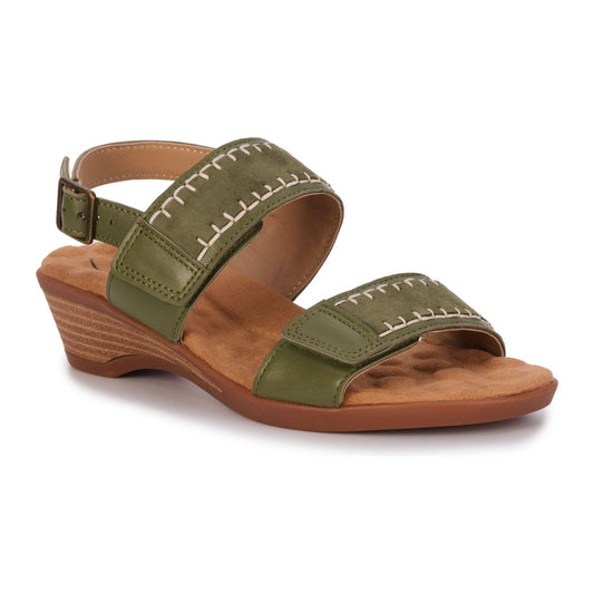 Kateri Olive Wedge Sandals