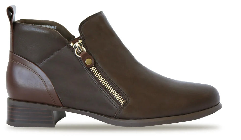 Neko Brown Tumbled Leather Ankle Boots