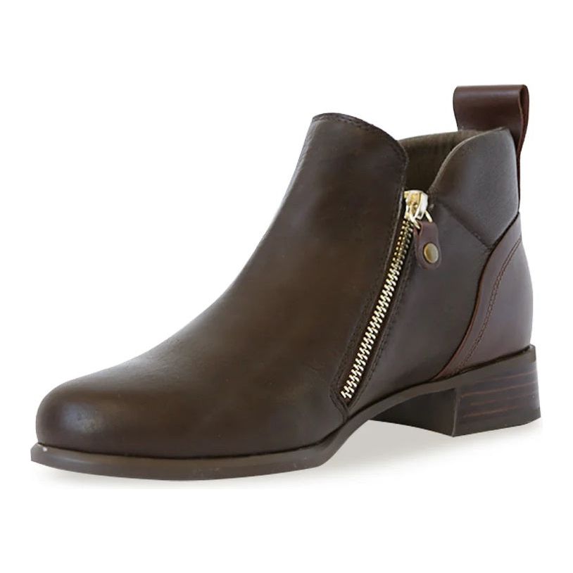 Neko Brown Tumbled Leather Ankle Boots