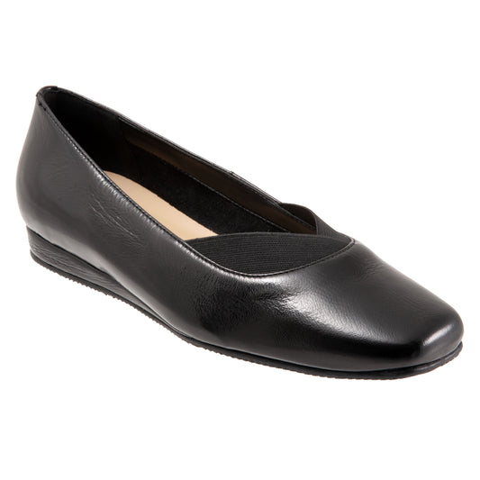 Viana Black Patent Slip-on Shoes