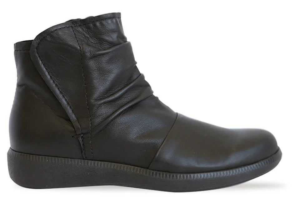 Scout Black Leather Ankle Boots