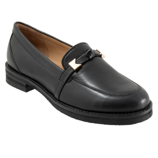 Femi Black Leather Loafer Shoes