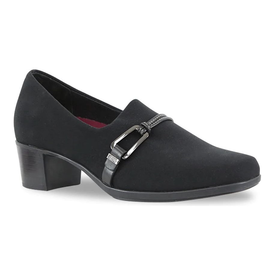 Cindi II Black Stretch Fabric Slip-on Shoes