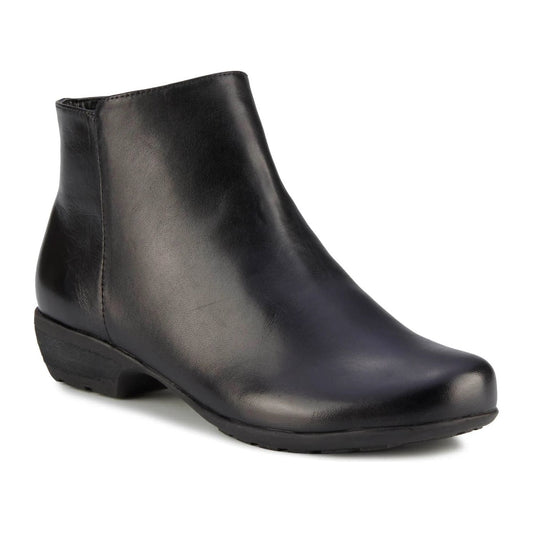 Ezra Black Leather Ankle Boots