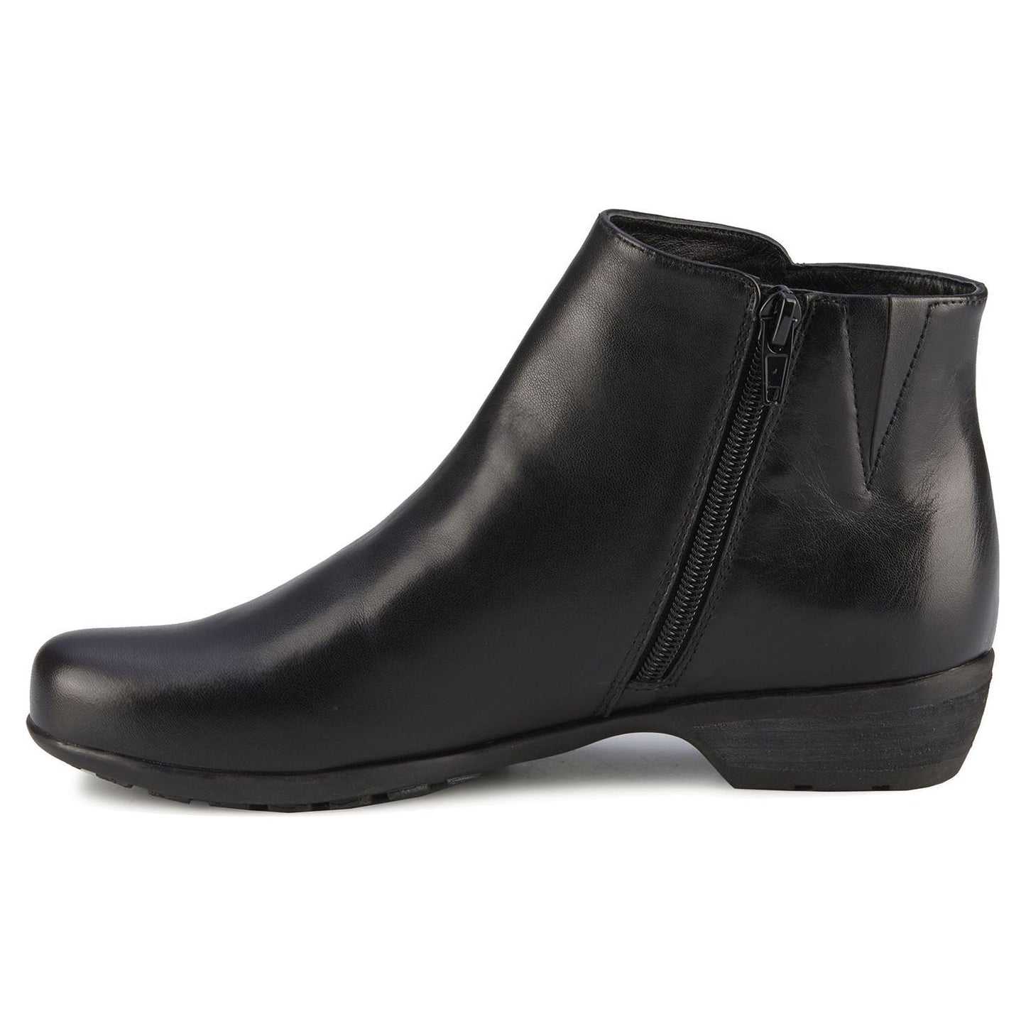 Ezra Black Leather Ankle Boots