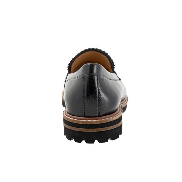 Fayth Black Leather Loafer Shoes