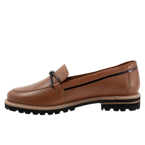 Fiora Luggage Leather Loafer Shoes