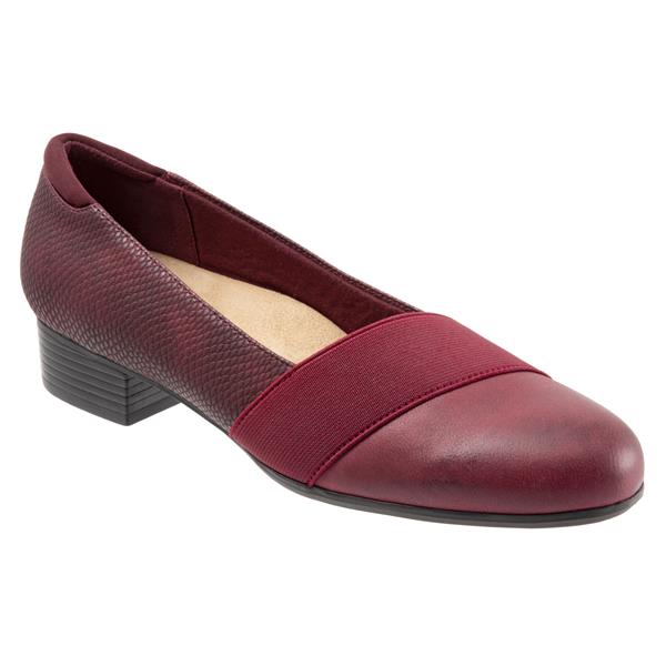 Melinda Burgundy Slip-on Leather Shoes