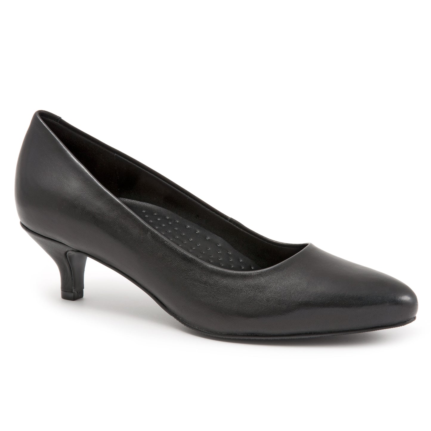 Kiera Black Kitten Heel Court Shoes