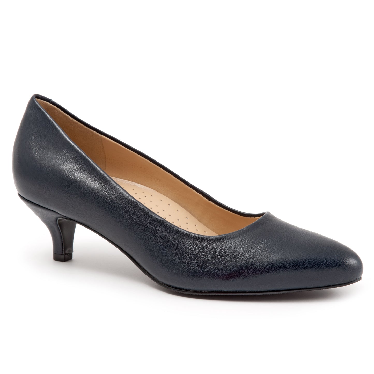 Kiera Navy Kitten Heel Court Shoes