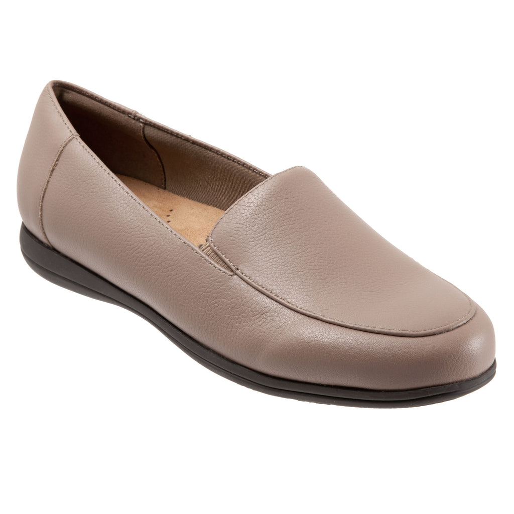 Deanna Taupe Leather Loafer Shoes