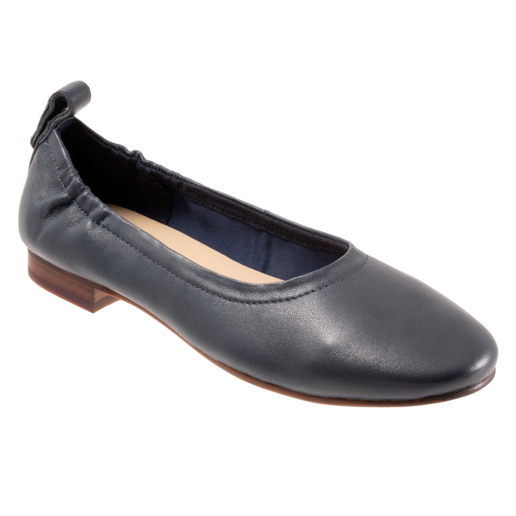 Gia Navy Low Heeled Slip-on Shoes