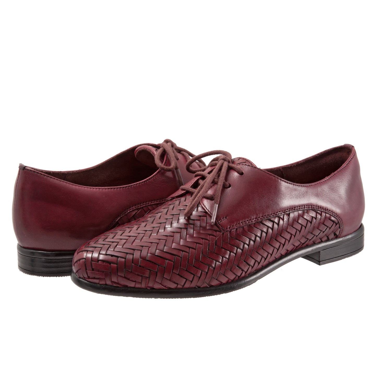 Lizzie Herringbone Burgundy Lace up Shoes